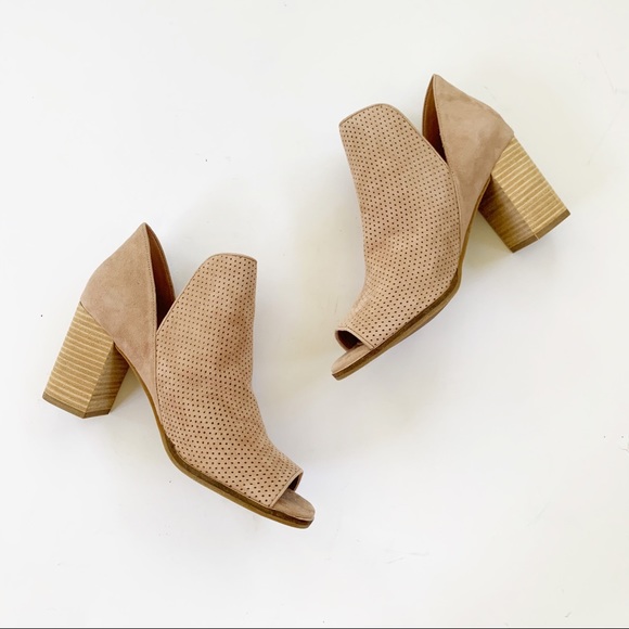 Cole Haan Shiloh Open Toe Perforated Suede Bootie - Picture 8 of 14